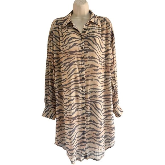 Spell and the Gypsy Collective Women's Sz XS Banksia Shirt Dress Animale Print - Picture 2 of 8